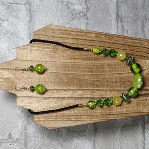 Safari Murano Art Glass Necklace/Earrings